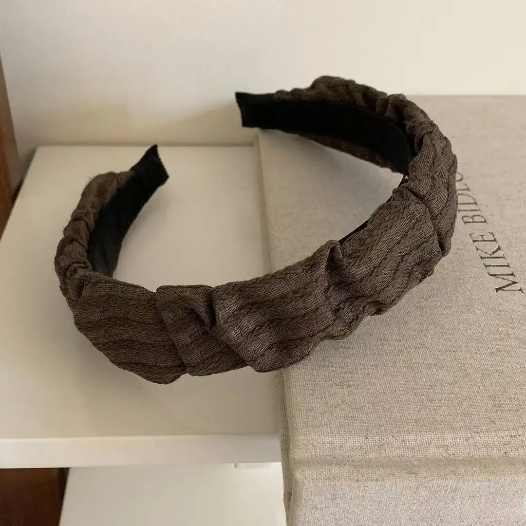 Black Satin High Cranial Hairband for Women - Image 37