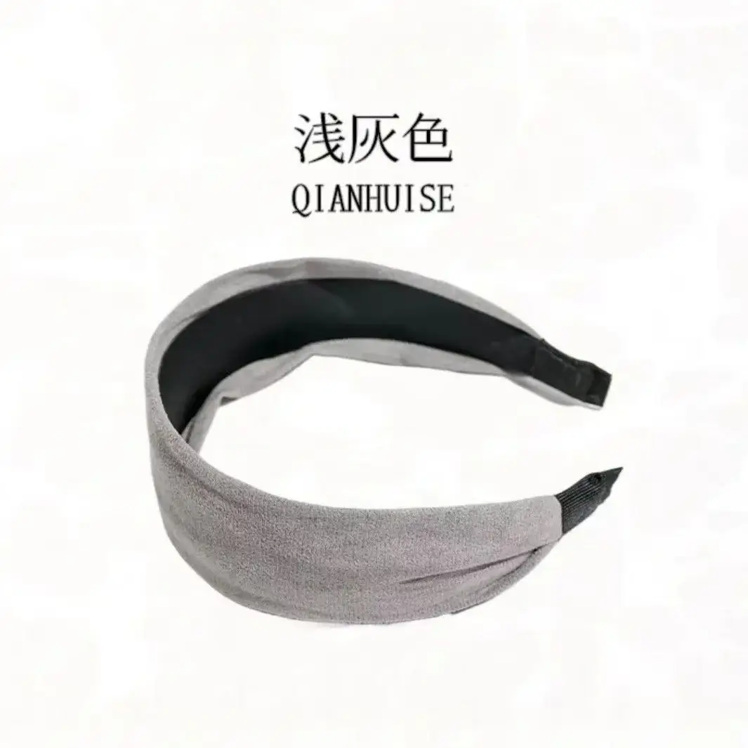 Black Satin High Cranial Hairband for Women - Image 45