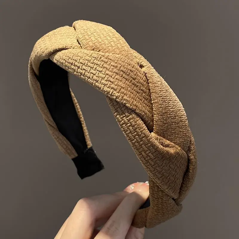 Black Satin High Cranial Hairband for Women - Image 9
