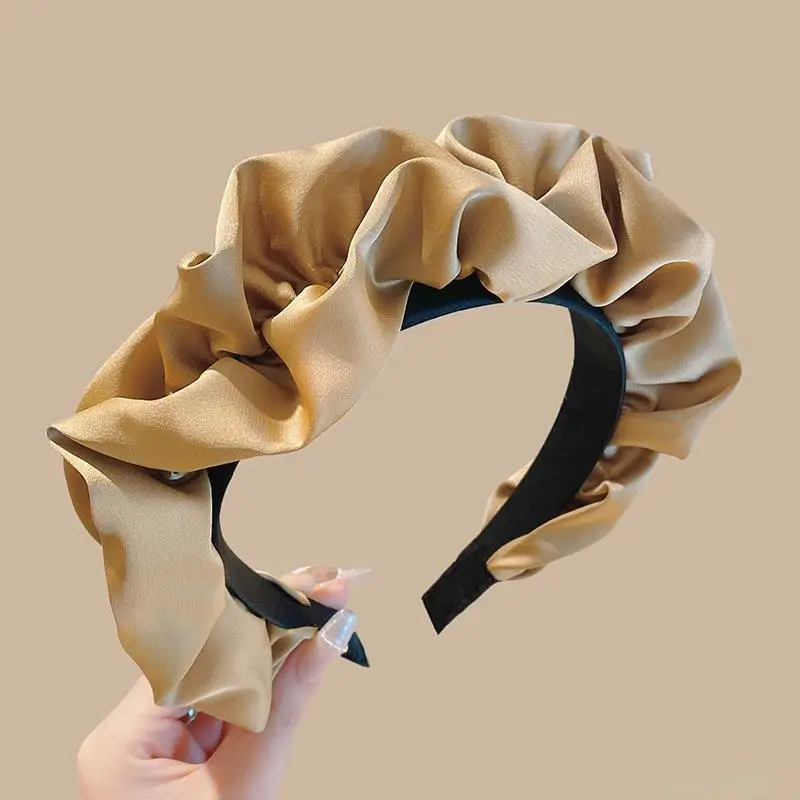 Black Satin High Cranial Hairband for Women - Image 4