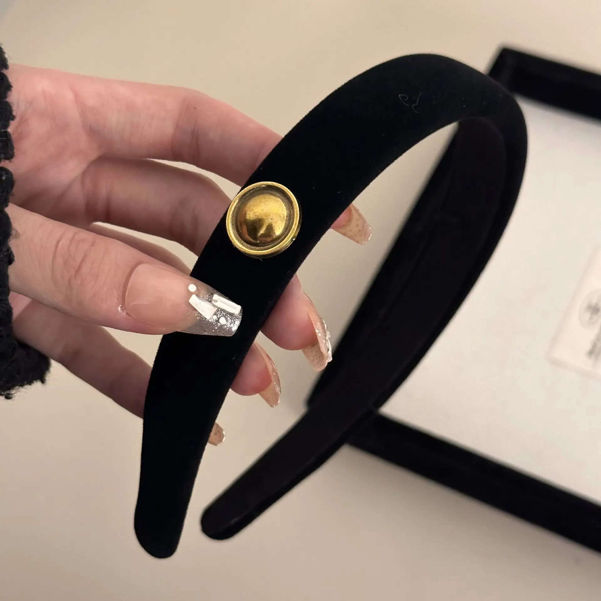 Little Red Book Black Gold Skull Top Headband - Image 2