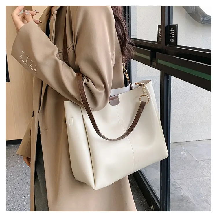 Women's Brown Leather Tote Bag with Chain Strap — feature 17