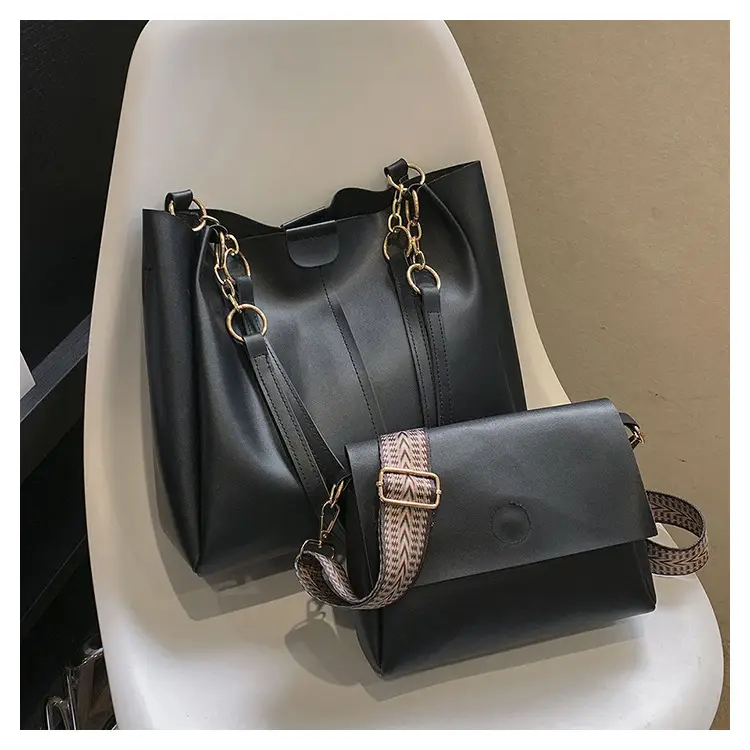 Women's Brown Leather Tote Bag with Chain Strap — feature 26