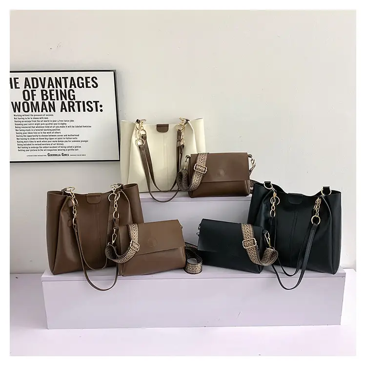 Women's Brown Leather Tote Bag with Chain Strap — feature 28