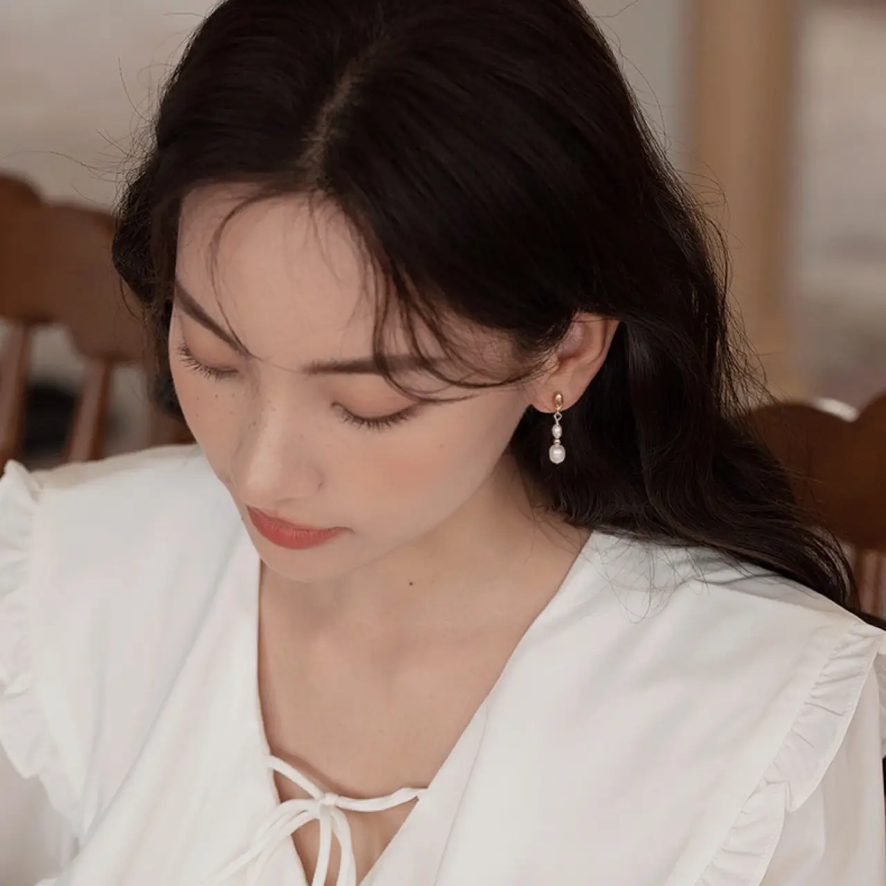 Natural Freshwater Pearl Earrings for Women - Image 3