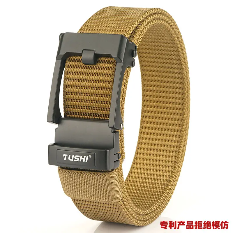 TUSHI Men's Black Nylon Toothless Belt with Silver Buckle - Image 22