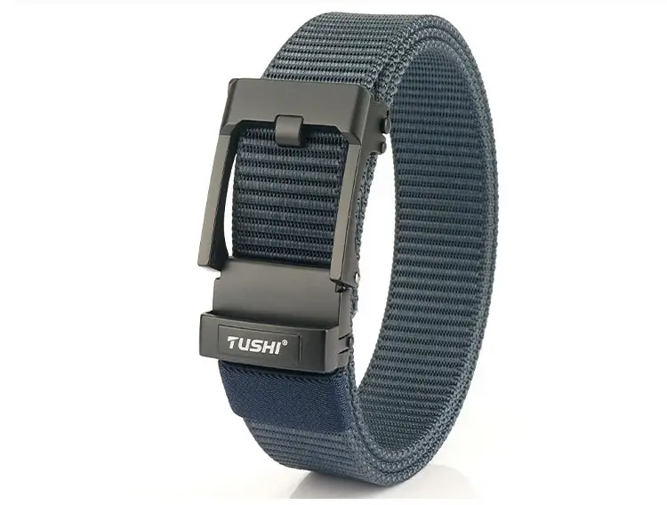 TUSHI Men's Black Nylon Toothless Belt with Silver Buckle β feature 19