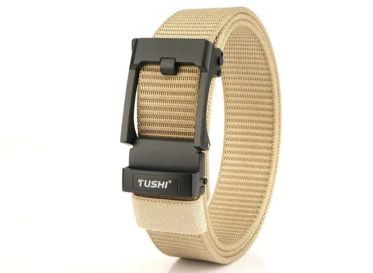 TUSHI Men's Black Nylon Toothless Belt with Silver Buckle β feature 20