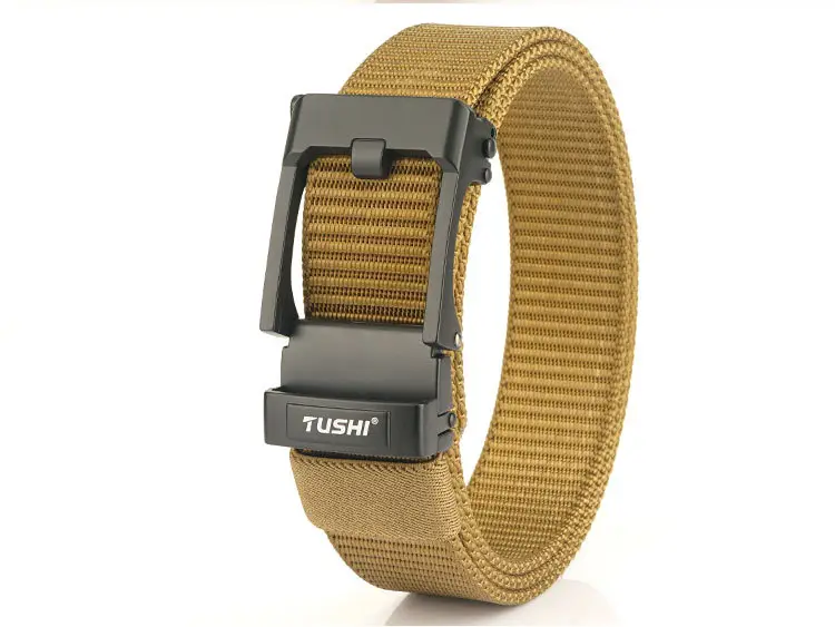 TUSHI Men's Black Nylon Toothless Belt with Silver Buckle β feature 21
