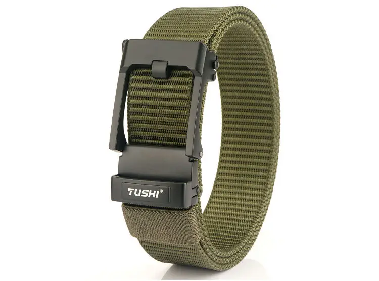 TUSHI Men's Black Nylon Toothless Belt with Silver Buckle β feature 23