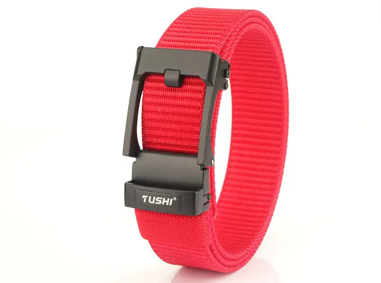 TUSHI Men's Black Nylon Toothless Belt with Silver Buckle β feature 24