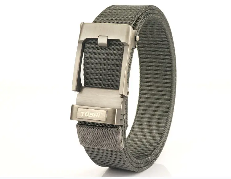 TUSHI Men's Black Nylon Toothless Belt with Silver Buckle β feature 28