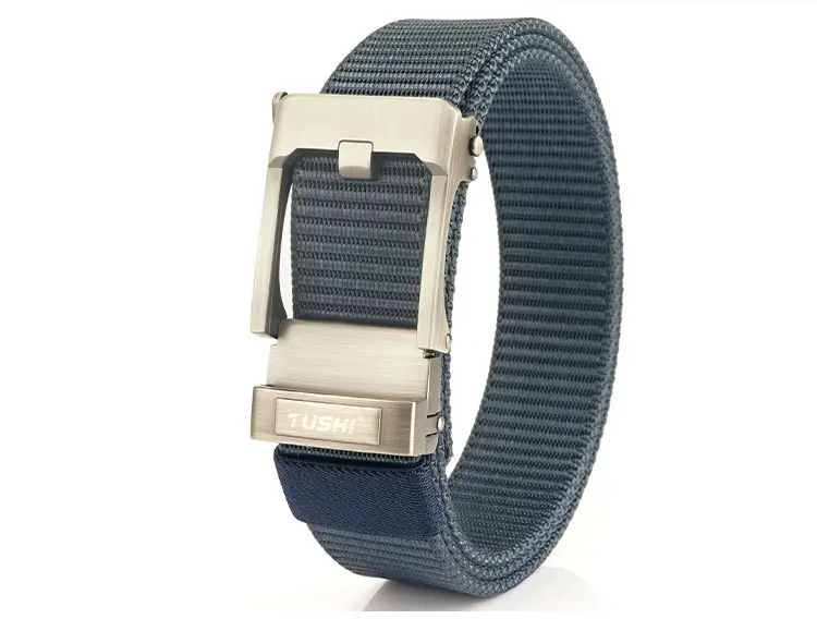 TUSHI Men's Black Nylon Toothless Belt with Silver Buckle β feature 29