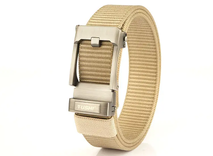 TUSHI Men's Black Nylon Toothless Belt with Silver Buckle β feature 30