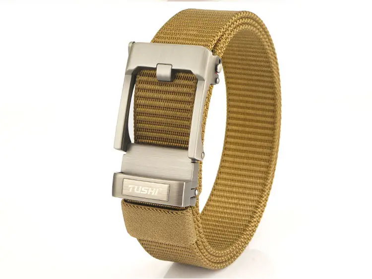 TUSHI Men's Black Nylon Toothless Belt with Silver Buckle β feature 31