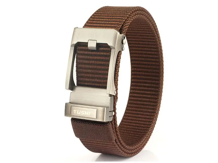 TUSHI Men's Black Nylon Toothless Belt with Silver Buckle β feature 32