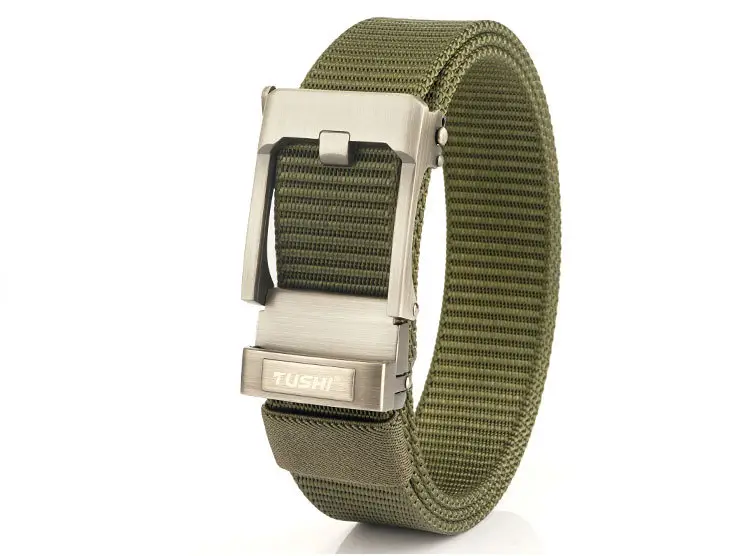 TUSHI Men's Black Nylon Toothless Belt with Silver Buckle β feature 33