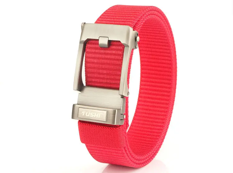 TUSHI Men's Black Nylon Toothless Belt with Silver Buckle β feature 34