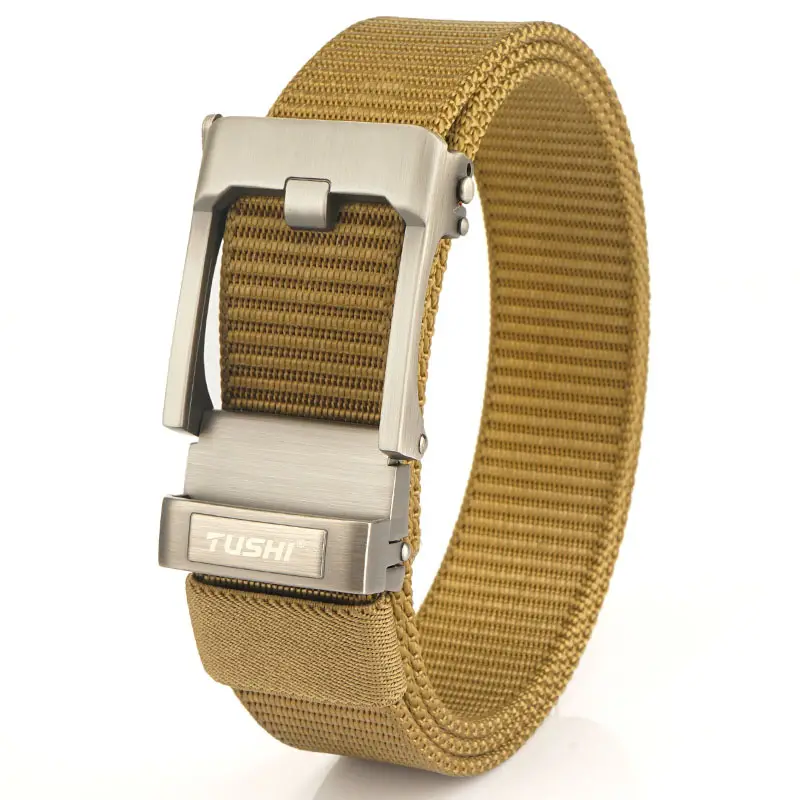 TUSHI Men's Black Nylon Toothless Belt with Silver Buckle - Image 13