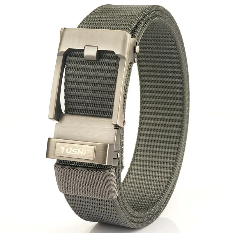 TUSHI Men's Black Nylon Toothless Belt with Silver Buckle - Image 15