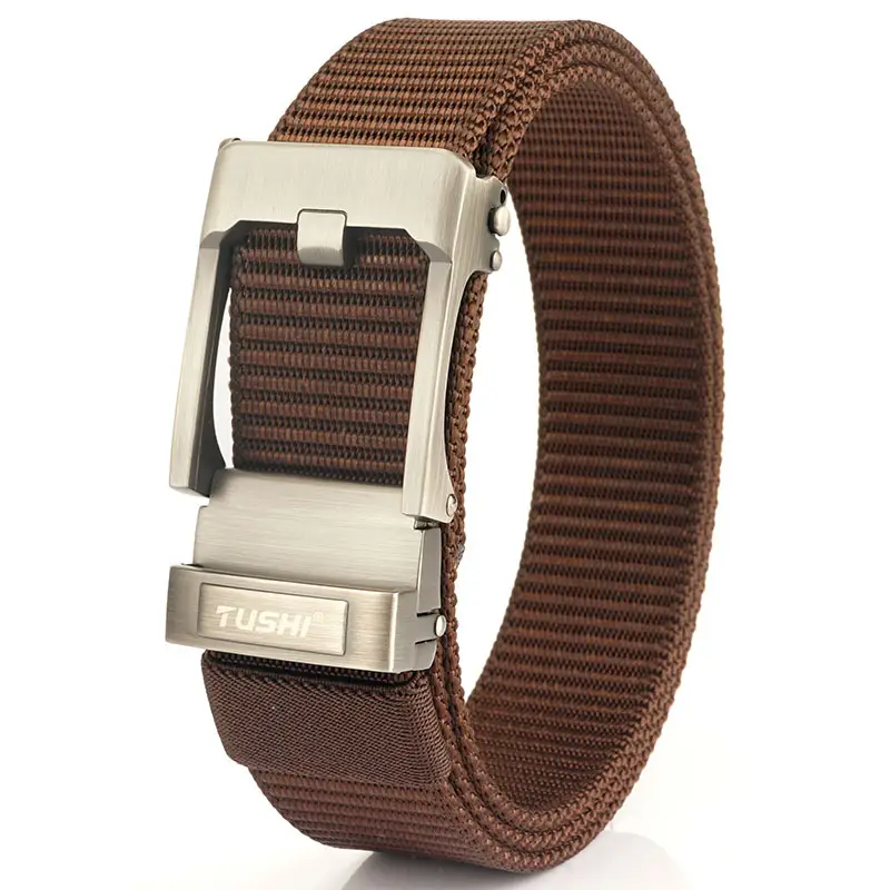TUSHI Men's Black Nylon Toothless Belt with Silver Buckle - Image 16