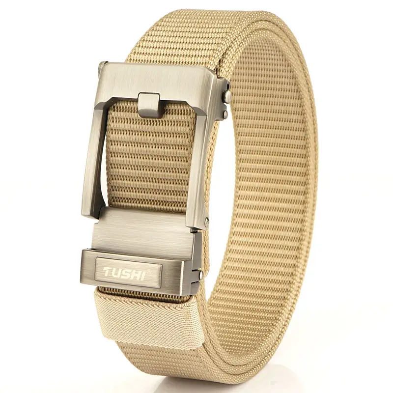 TUSHI Men's Black Nylon Toothless Belt with Silver Buckle - Image 17