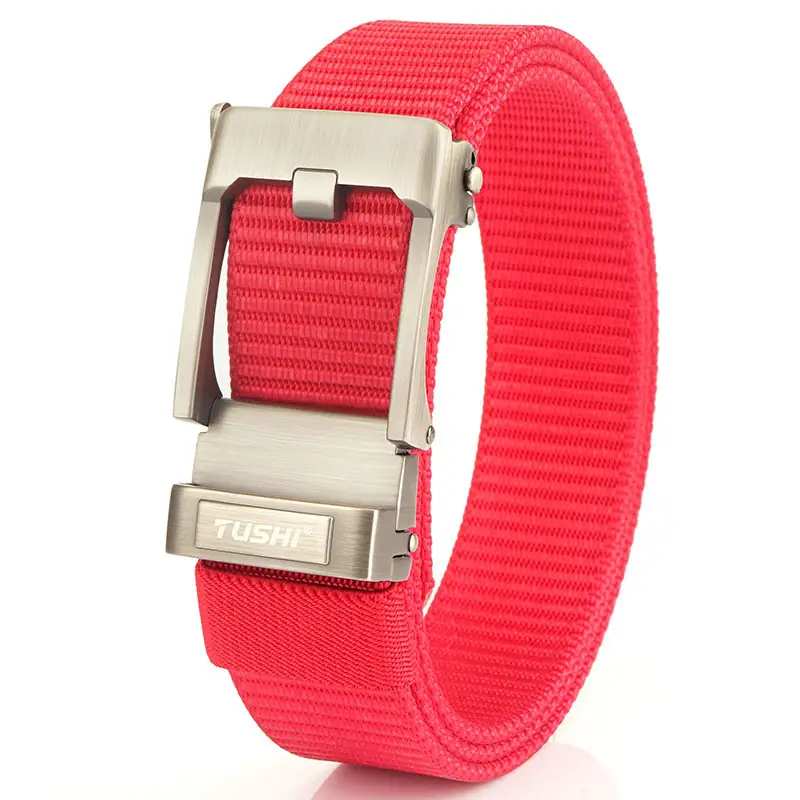 TUSHI Men's Black Nylon Toothless Belt with Silver Buckle - Image 18