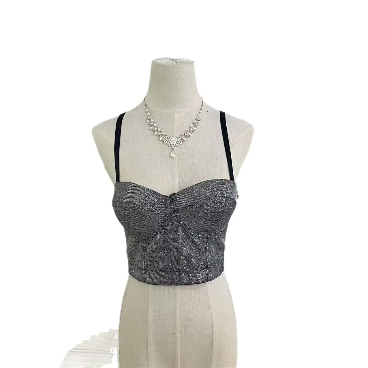 Sexy Glitter Strapless Corset Plus Size - Image 8