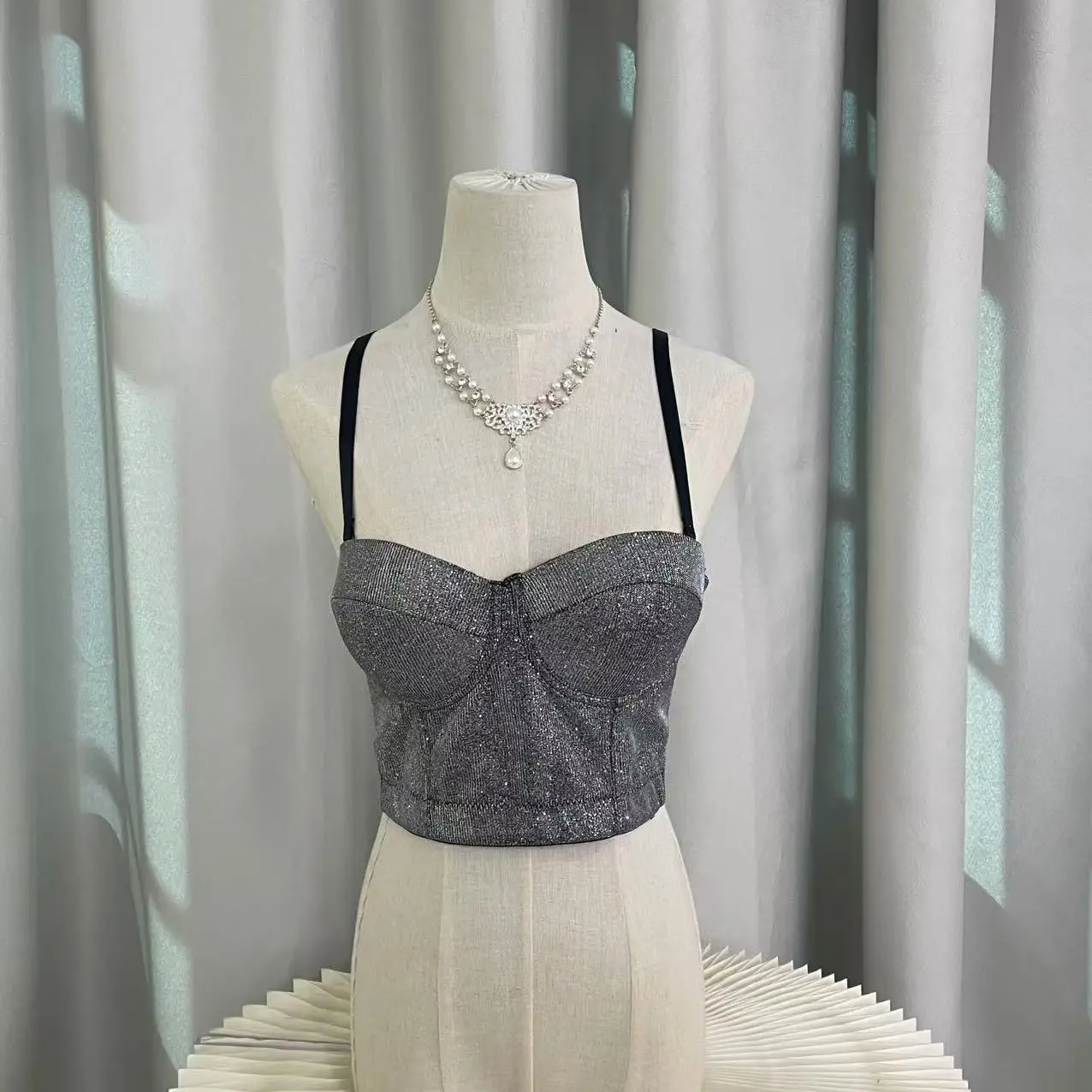Sexy Glitter Strapless Corset Plus Size — feature 8