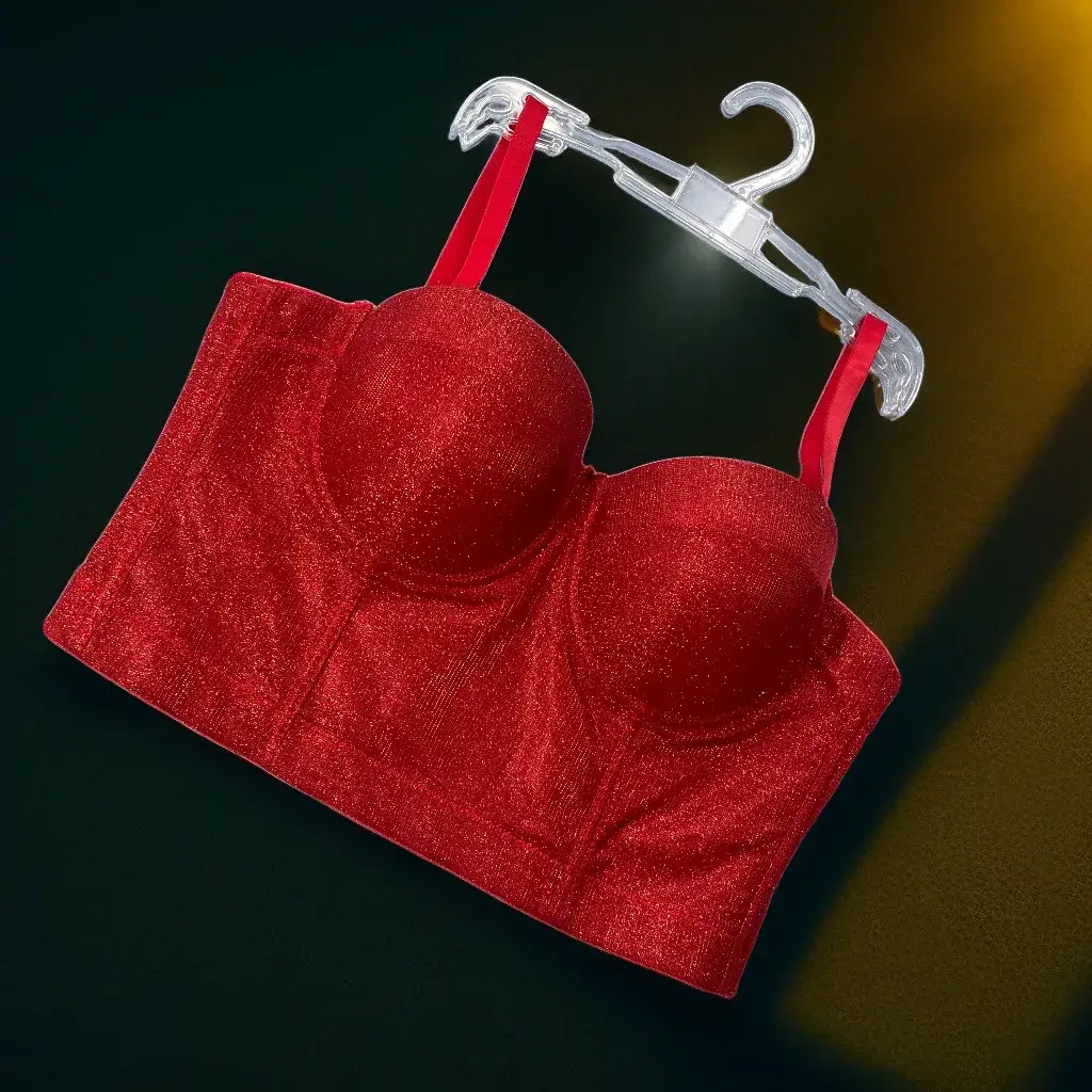 Sexy Glitter Strapless Corset Plus Size - Image 2