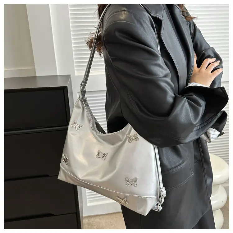 Black Leather Butterfly Shoulder Bag for Women — feature 12