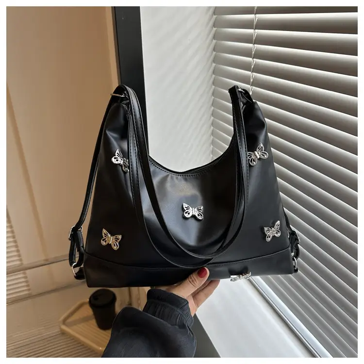 Black Leather Butterfly Shoulder Bag for Women — feature 24