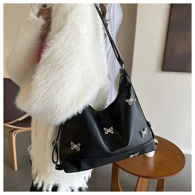 Black Leather Butterfly Shoulder Bag for Women — feature 8