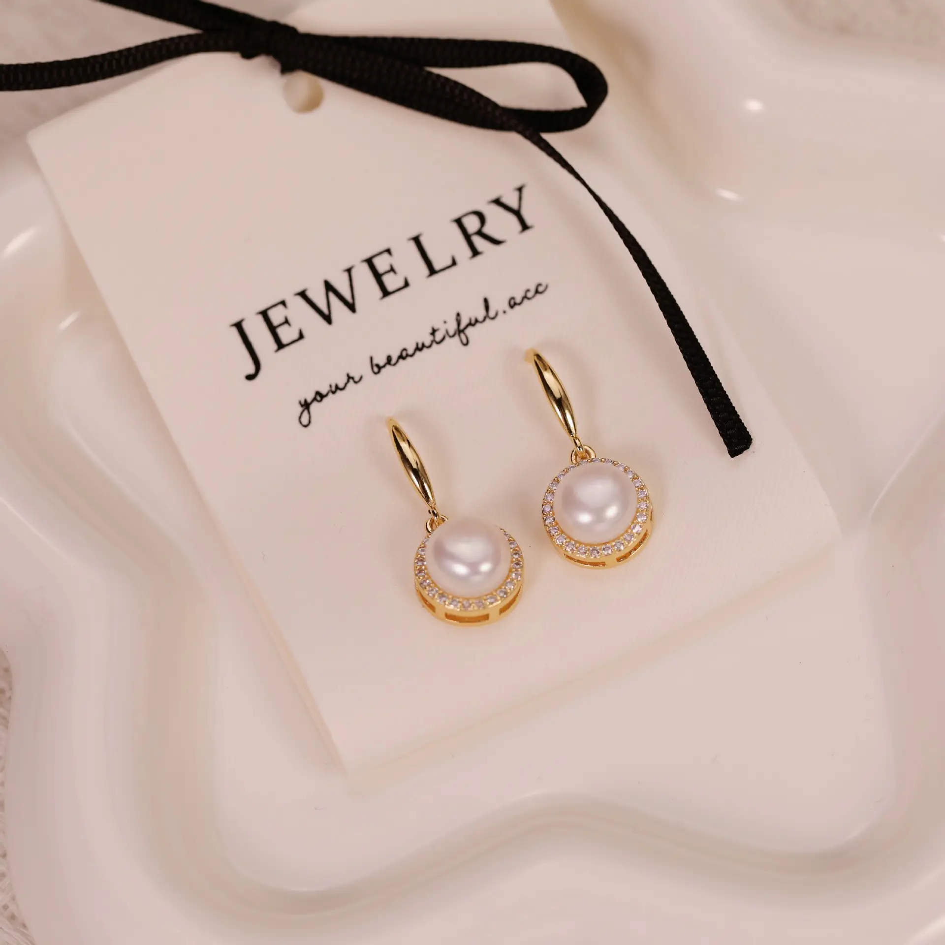 Pearl Earrings Bird's Nest Design Gold Plated 2024 — feature 2