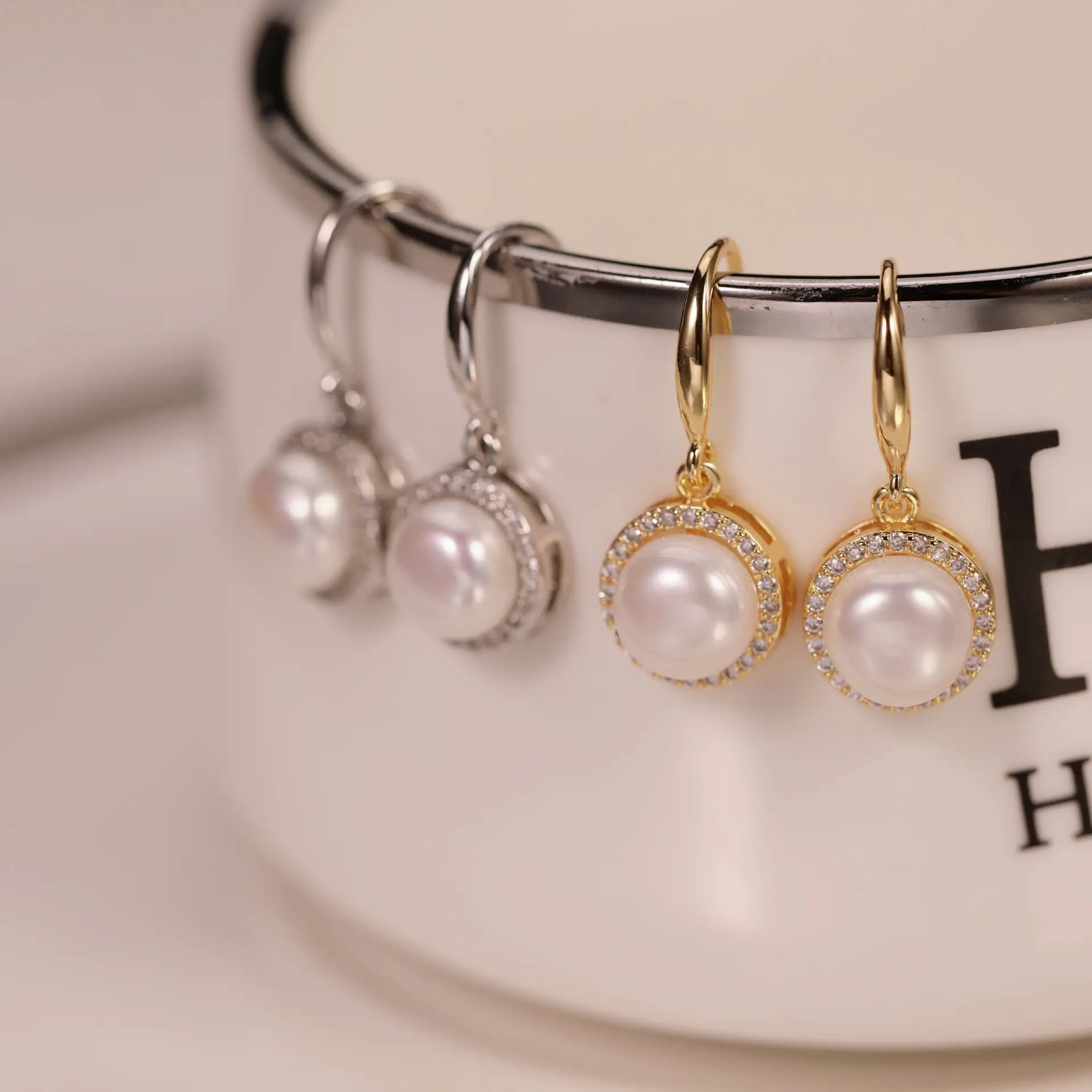 Pearl Earrings Bird's Nest Design Gold Plated 2024 — feature 4