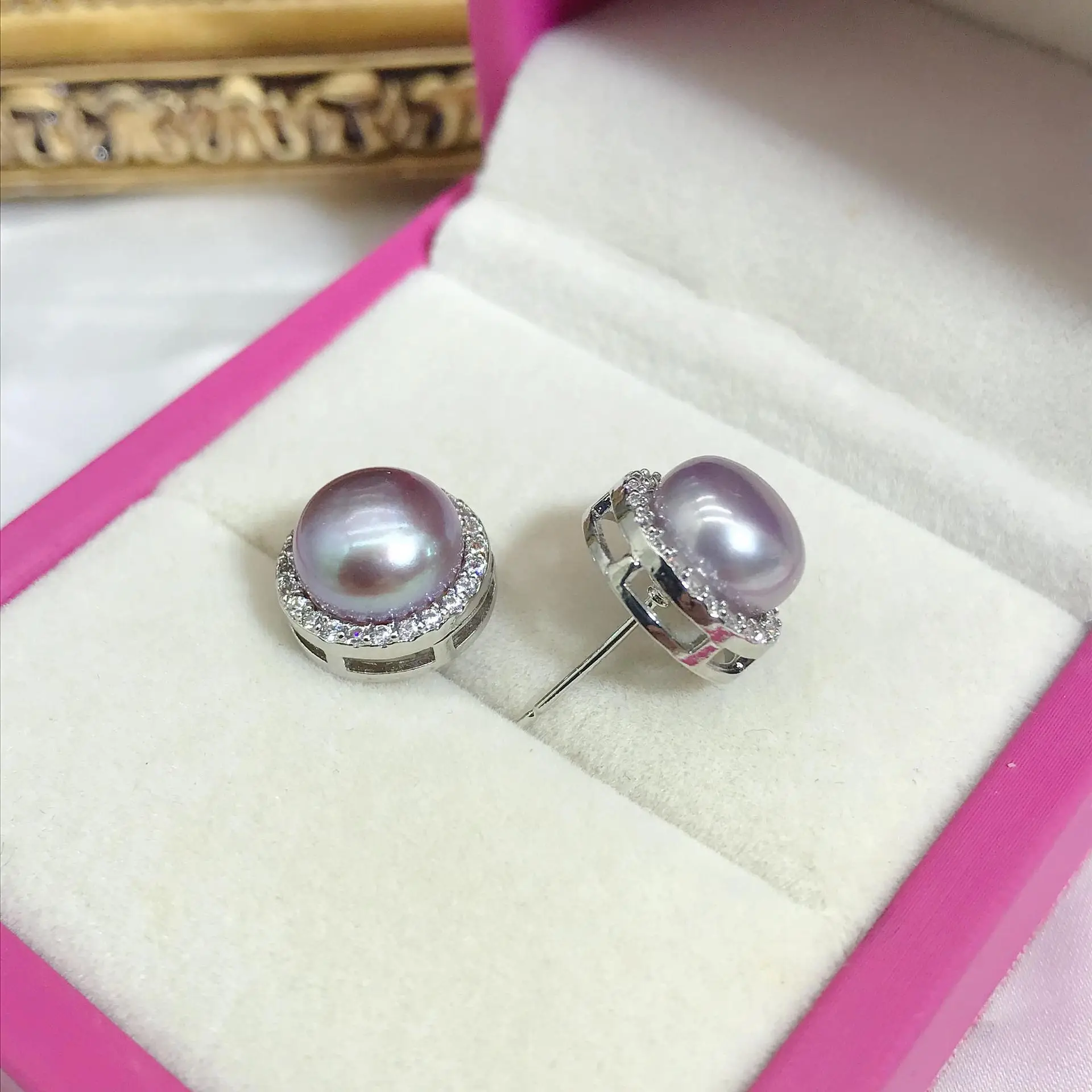 Pearl Earrings Bird's Nest Design Gold Plated 2024 - Image 13