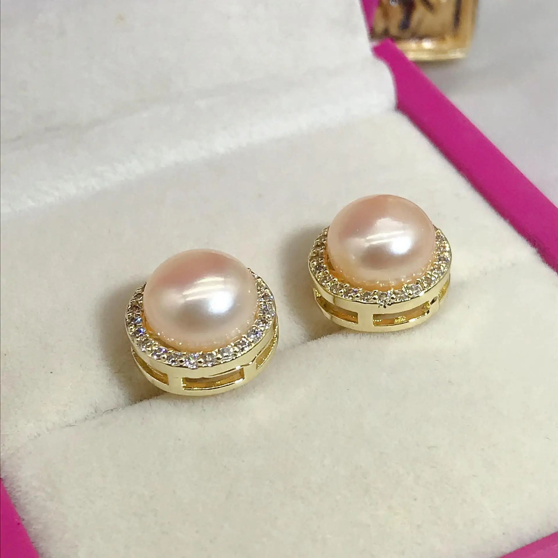 Pearl Earrings Bird's Nest Design Gold Plated 2024 - Image 9