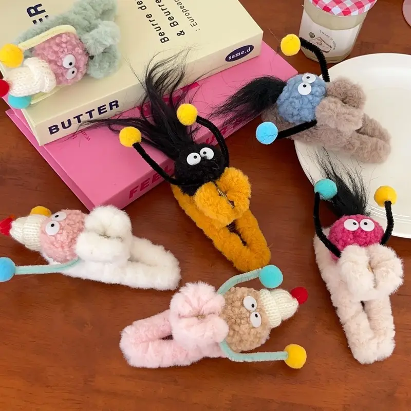 Plush Hair Clips for Girls - Cute Doll Back of Head Shark Clip - Image 7