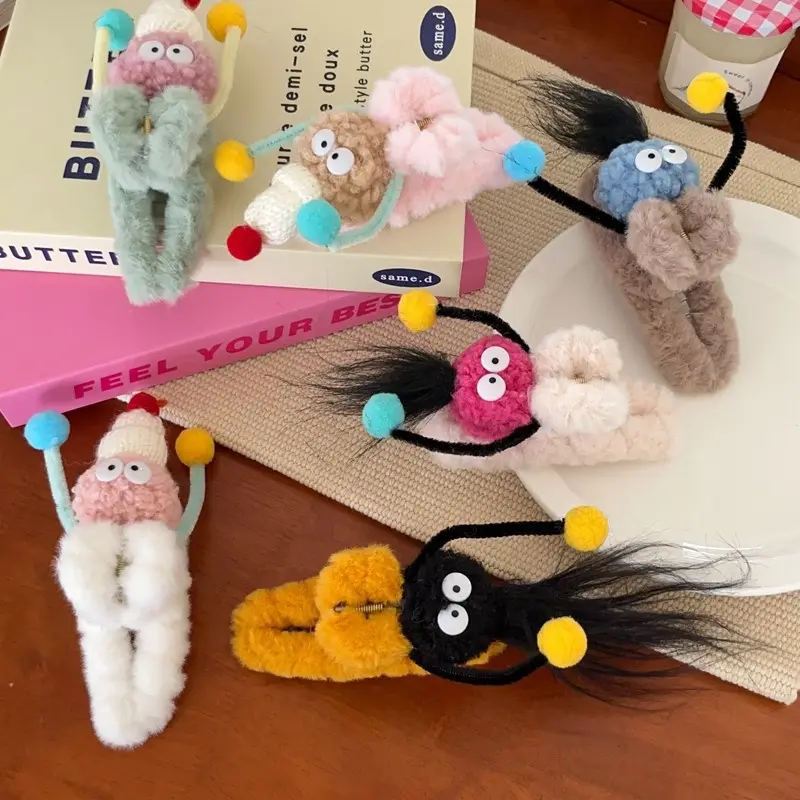 Plush Hair Clips for Girls - Cute Doll Back of Head Shark Clip - Image 8