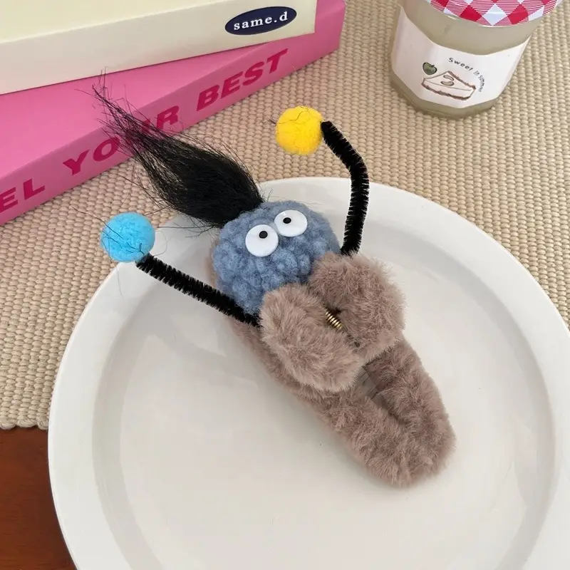 Plush Hair Clips for Girls - Cute Doll Back of Head Shark Clip - Image 2