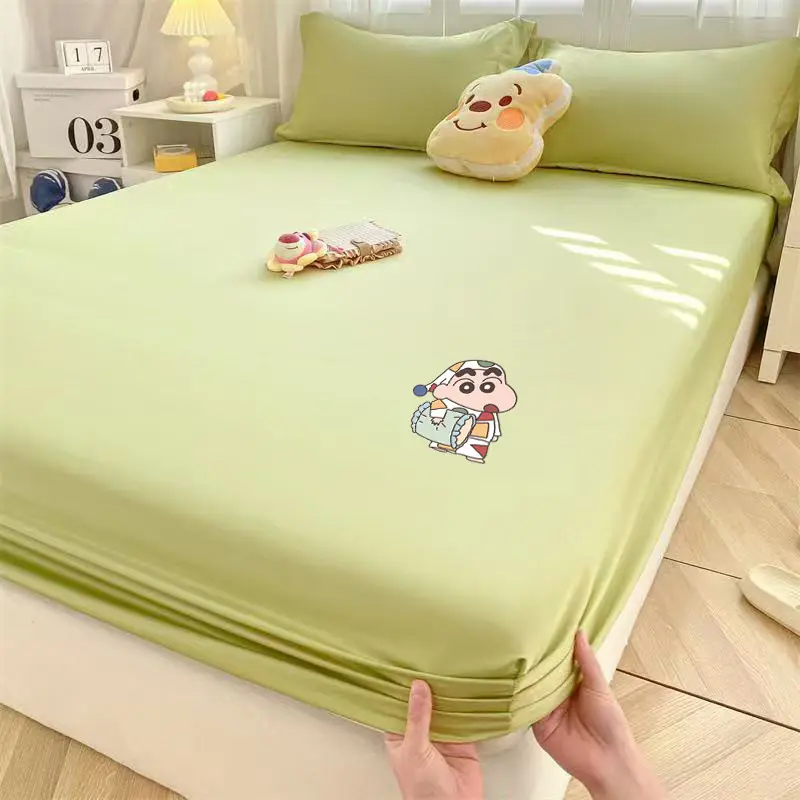 Cartoon Washed Silk Skin-Friendly Hot Flower Bed Sheet Simmons Mattress Surround Protective Cover Anti-Slip Dustproof Bed Cover Batch