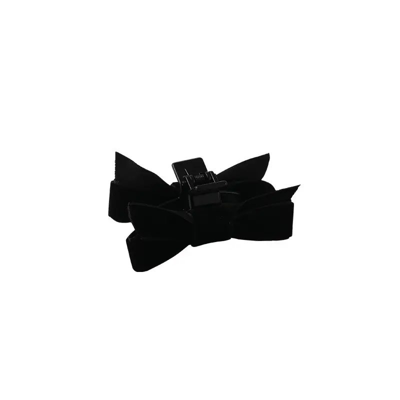 Wang Xinling Black Velvet Bow Hairpin Clips Summer Princess Head Clip - Image 7