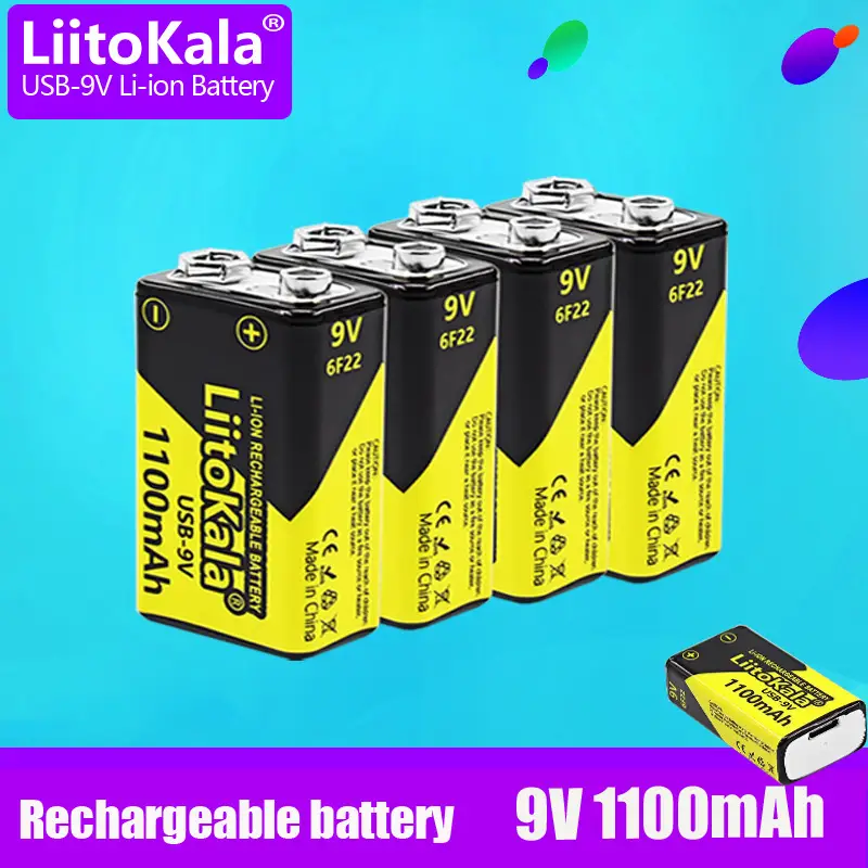 Cross-Border Supply Liitokala Usb-9V 1100Mah Lithium Battery Universal Toy Remote Control Ktv 6F22 - Image 3