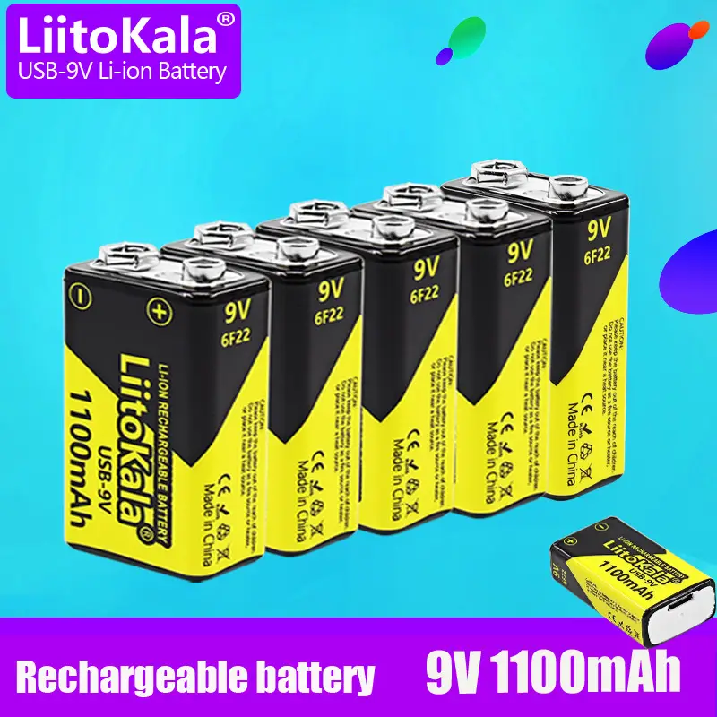 Cross-Border Supply Liitokala Usb-9V 1100Mah Lithium Battery Universal Toy Remote Control Ktv 6F22 - Image 4