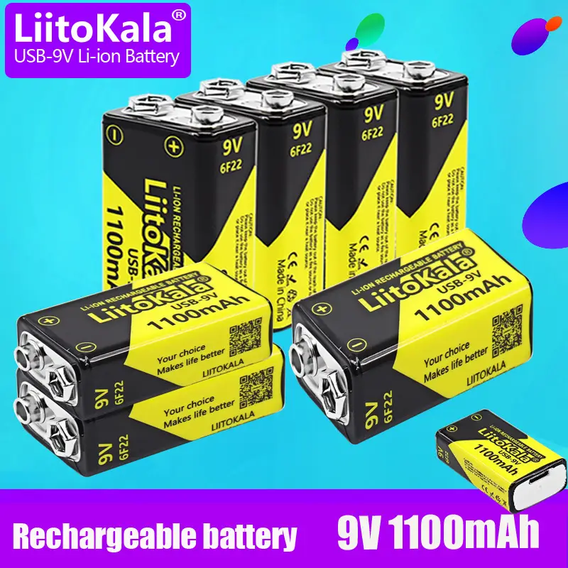 Cross-Border Supply Liitokala Usb-9V 1100Mah Lithium Battery Universal Toy Remote Control Ktv 6F22 - Image 5