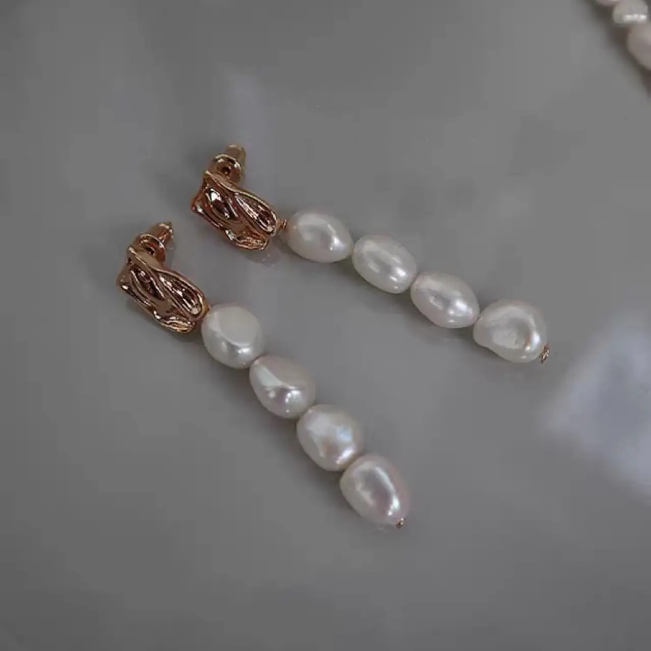 Natural Pearl Earrings for Face Skinny Round Face Retro Sense