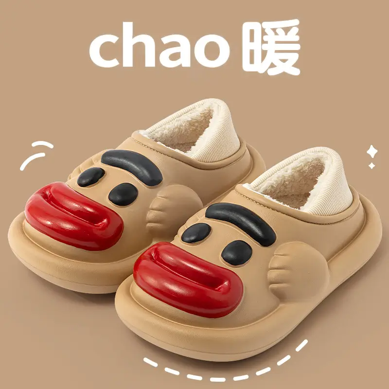 2025 New Style Sausage-Shaped Cotton Slippers for Women, Autumn and Winter Non-Slip Comfortable Warm Home Casual Outdoor Cotton Slippers for Men - Image 3