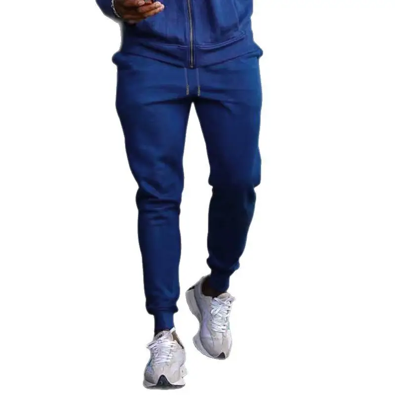 2025 Men's Blue Casual Pants with Zip Front