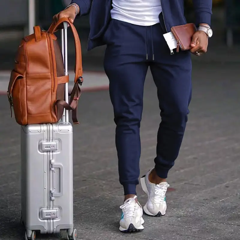 2025 Men's Blue Casual Pants with Zip Front — feature 10