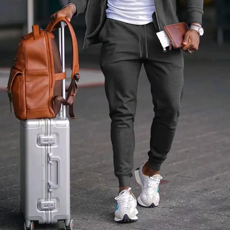2025 Men's Blue Casual Pants with Zip Front — feature 34